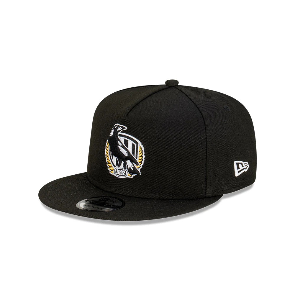 Collingwood Magpies Hat - 2023 AFL Black 9Fifty A-Frame Snapback Cap - New Era