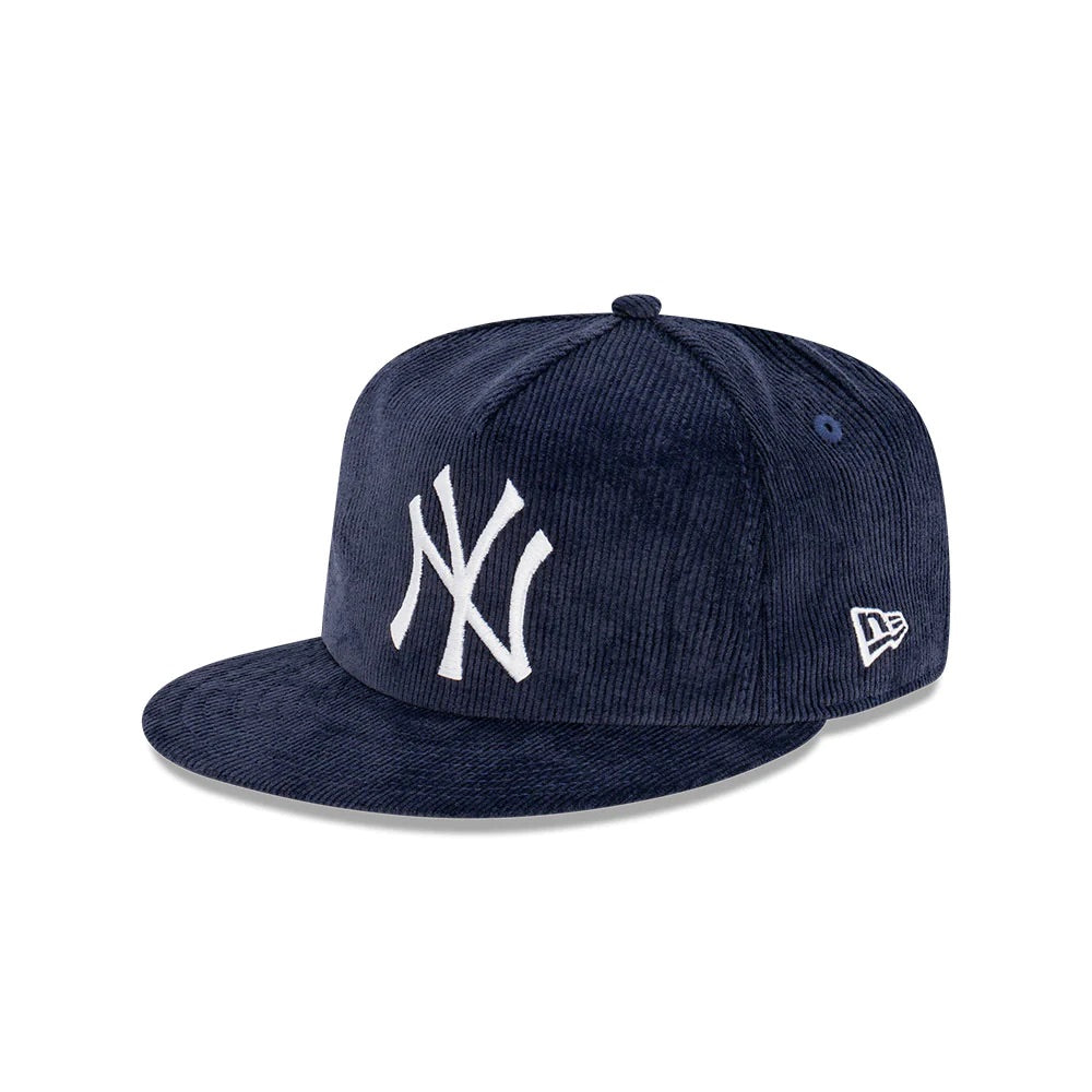 New York Yankees Hat - The Golfer Navy Blue Corduroy MLB Snapback Cap - New Era