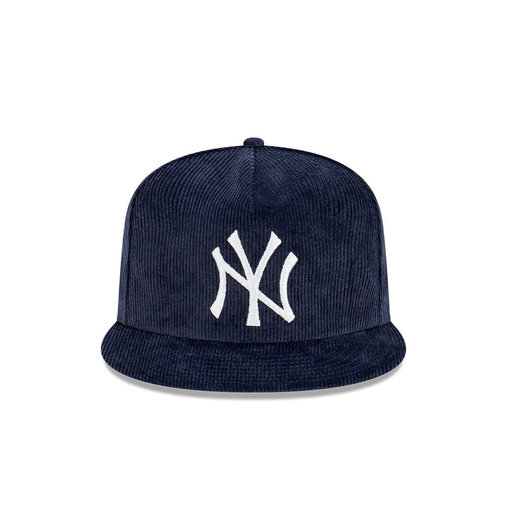 New York Yankees Hat - The Golfer Navy Blue Corduroy MLB Snapback Cap - New Era