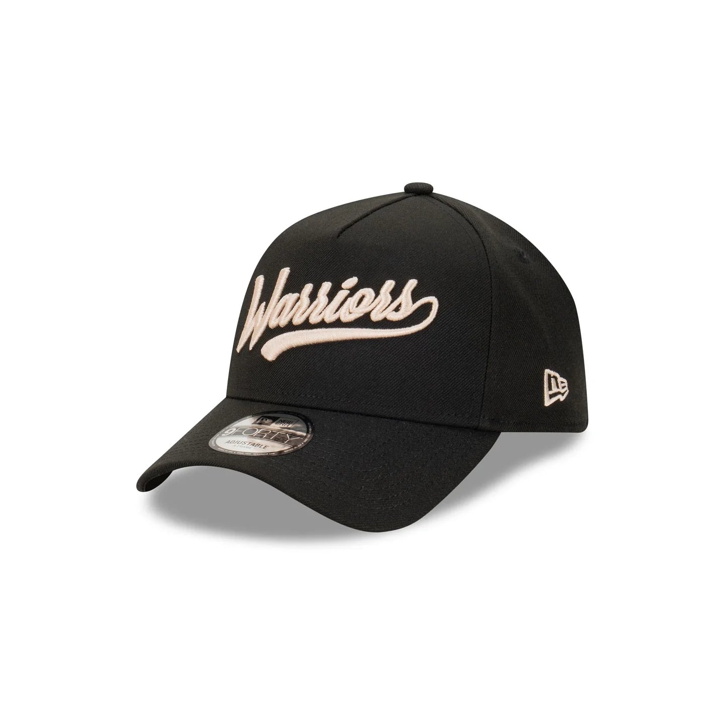 New Zealand Warriors Hat - Black Stone Script 9Forty A-Frame NRL Snapback Cap - New Era