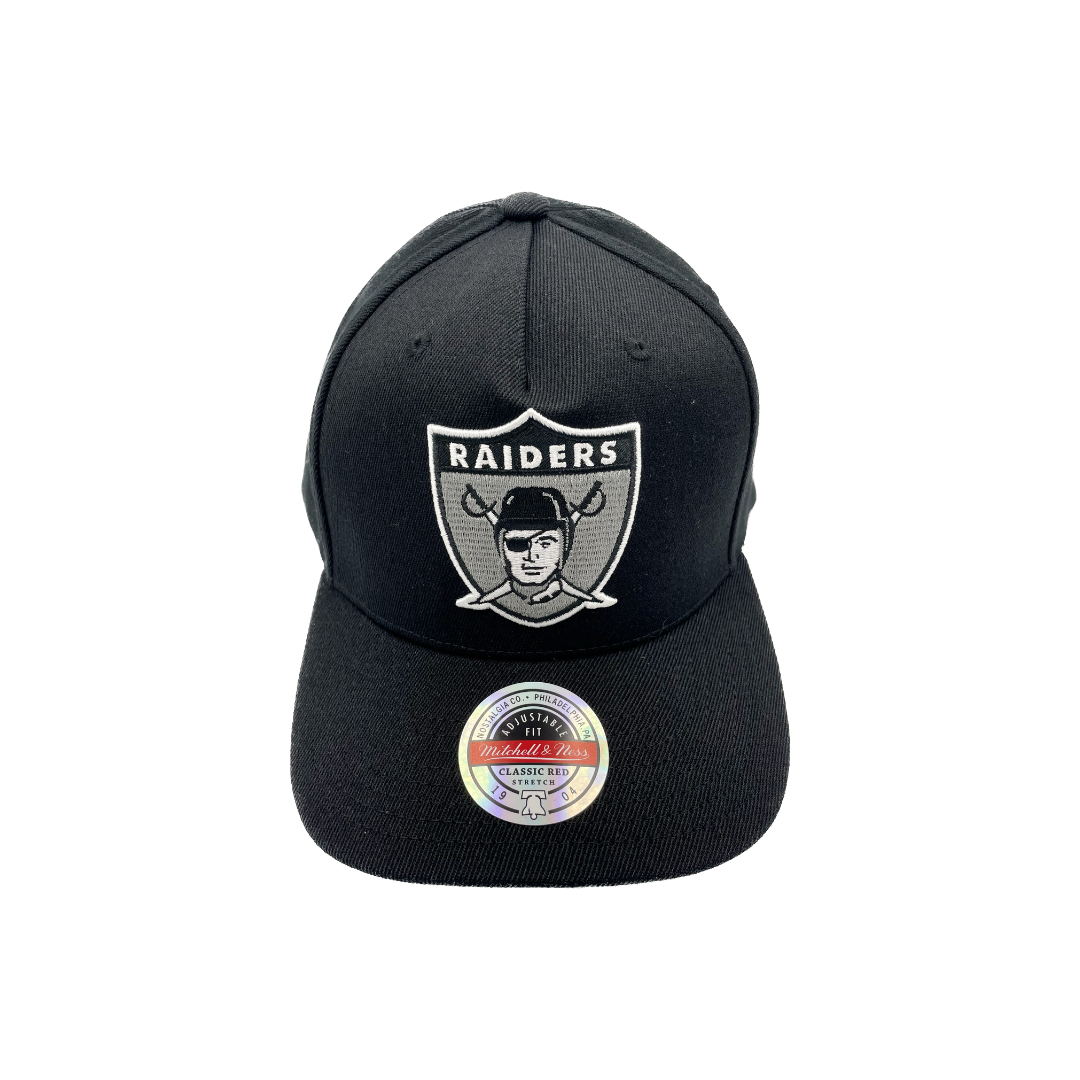 Oakland Raiders Hat - Black Wide Receiver Classic Snapback - Mitchell & Ness