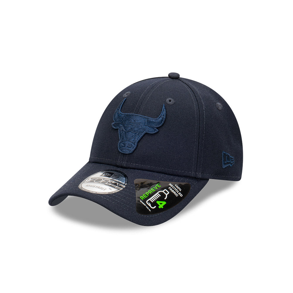 Chicago Bulls Hat - Navy Tonal Repreve 9Forty NBA Snapback Cap - New Era