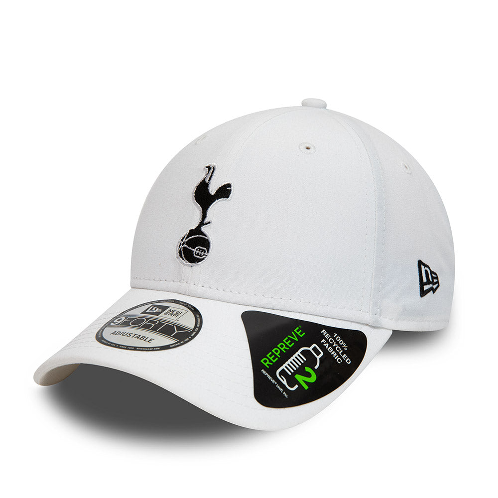 Tottenham Hotspur FC Hat - White Repreve EPL 9Forty Strapback Cap - New Era