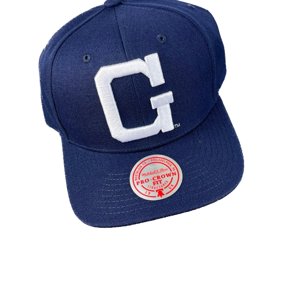 Georgetown Hoyas Hat - Navy G Logo Pro Crown Snapback - Mitchell & Ness