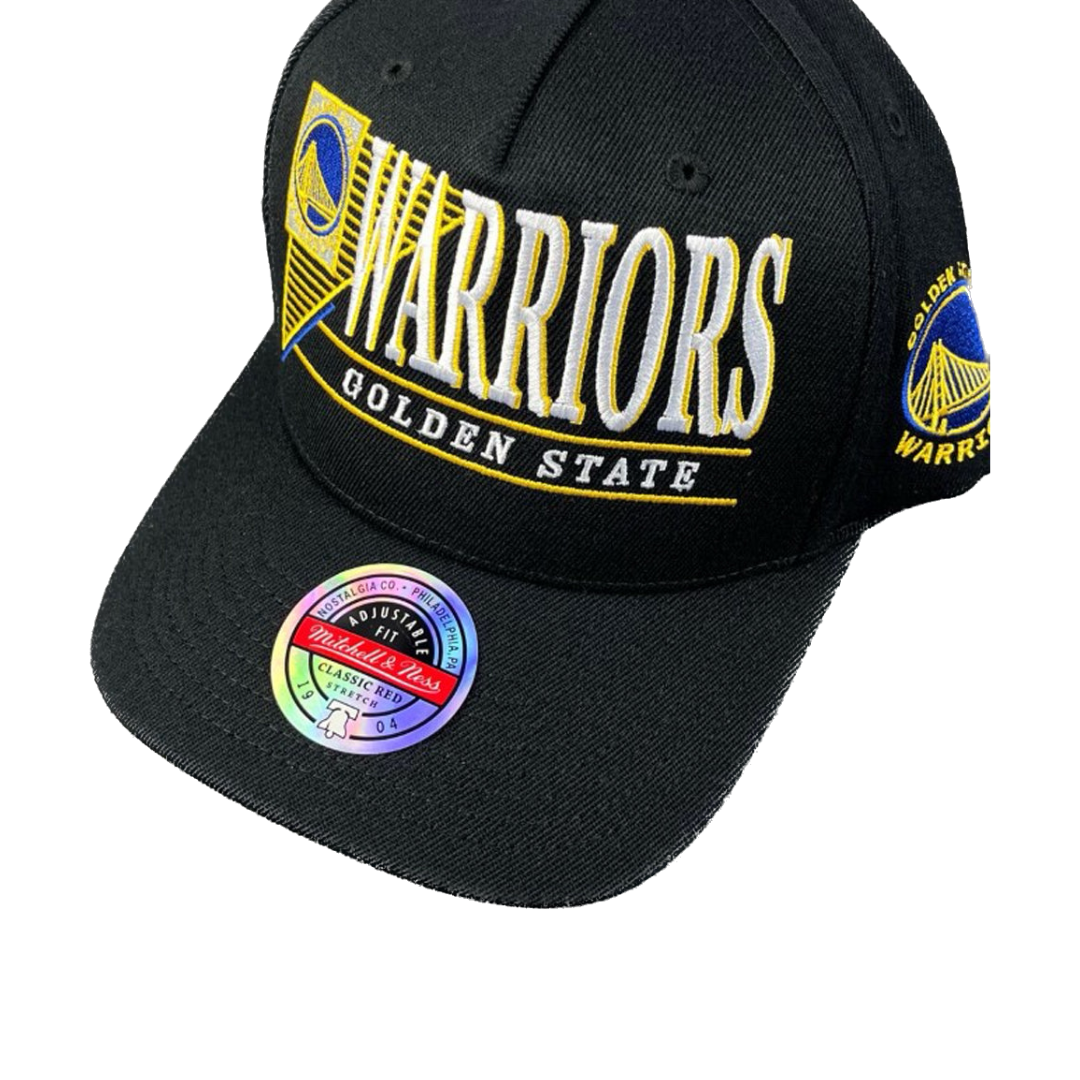 Golden State Warriors Hat Black NBA Horizon Snapback Mitchell Ness