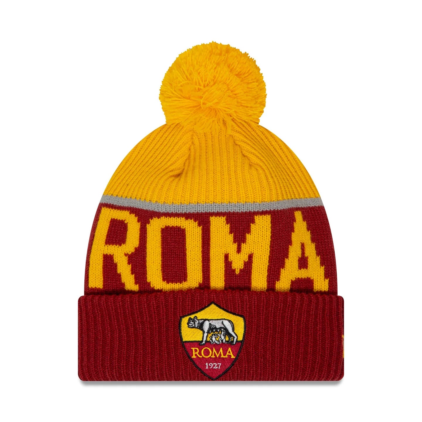 AS Roma Beanie - Red Yellow Sport Serie A Pom - New Era