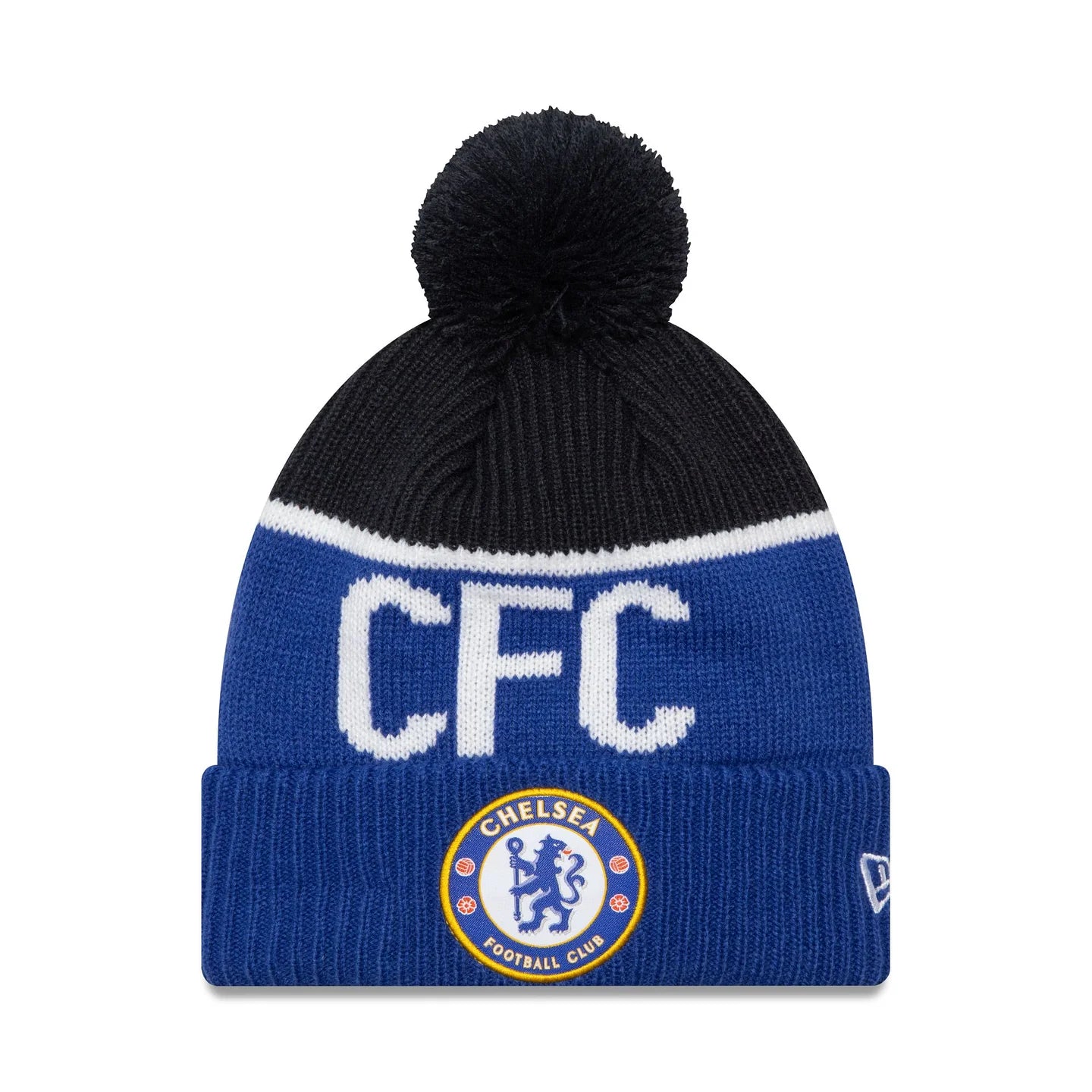 Chelsea FC Beanie - Blue Black Sport EPL Pom - New Era