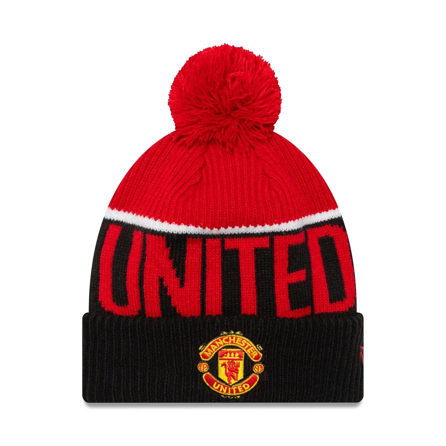 Manchester United FC Beanie - Black Red Sport EPL Pom - New Era