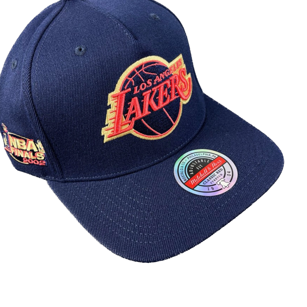 LA Lakers Hat - Navy Salute Classic Redline Snapback - Mitchell & Ness