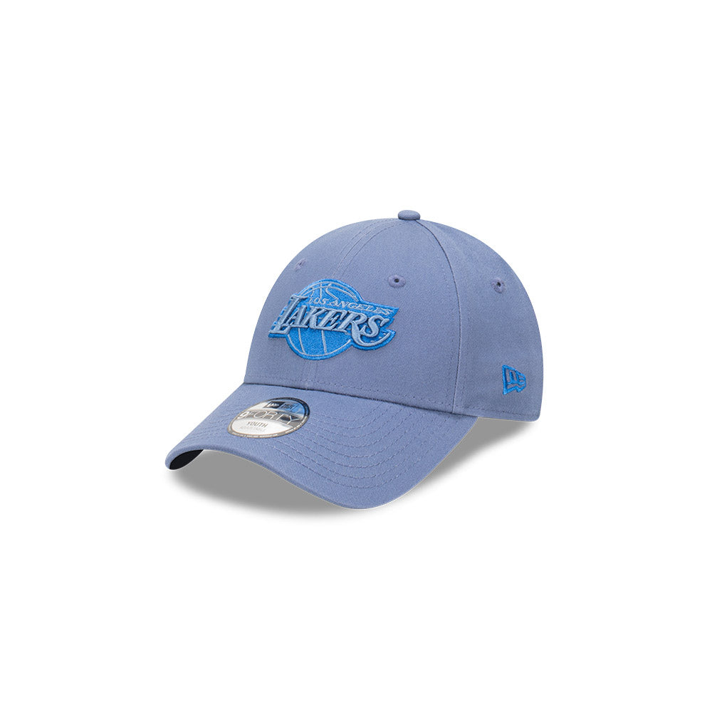 LA Lakers Youth Hat - Monochrome Slate Blue 9Forty Kids NBA Snapback Cap - New Era