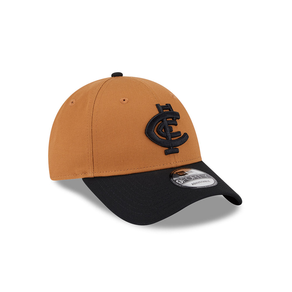 Carlton Blues Hat - 2-Tone Bronze Black 9forty AFL Strapback Cap - New Era
