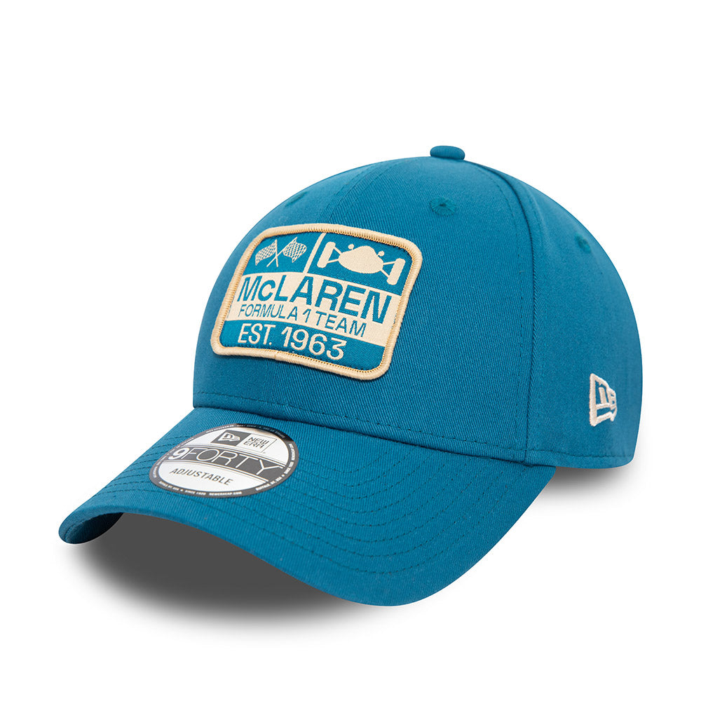 McLaren F1 Racing Hat - Teal Graphic Patch 9Forty Formula 1 Strapback Cap - New Era