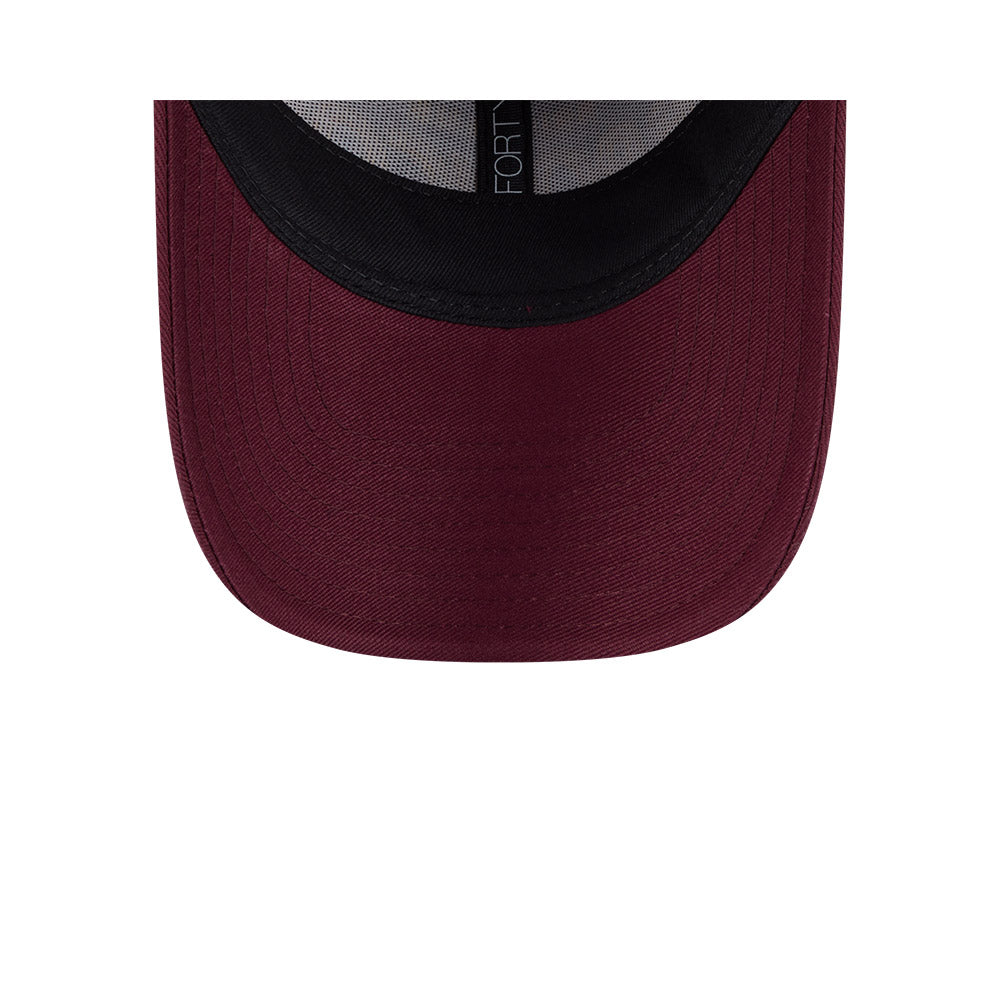 Brisbane Broncos Youth Hat - NRL Split Script Maroon OTC 9Forty Kids Strapback Cap - New Era