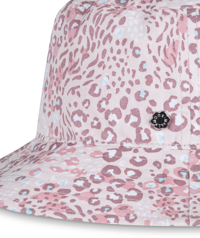 Millymook Girls Floppy Bucket Hat - Dusty Pink With Animal Print Pattern - Kimba
