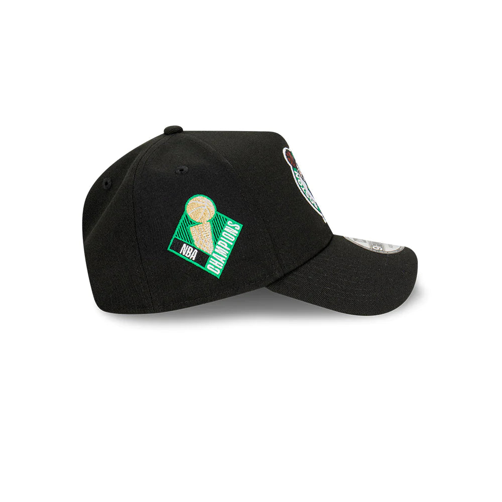 Boston Celtics Hat - A-Frame 9Forty NBA Champs Larry O'brien Trophy Snapback Cap - New Era