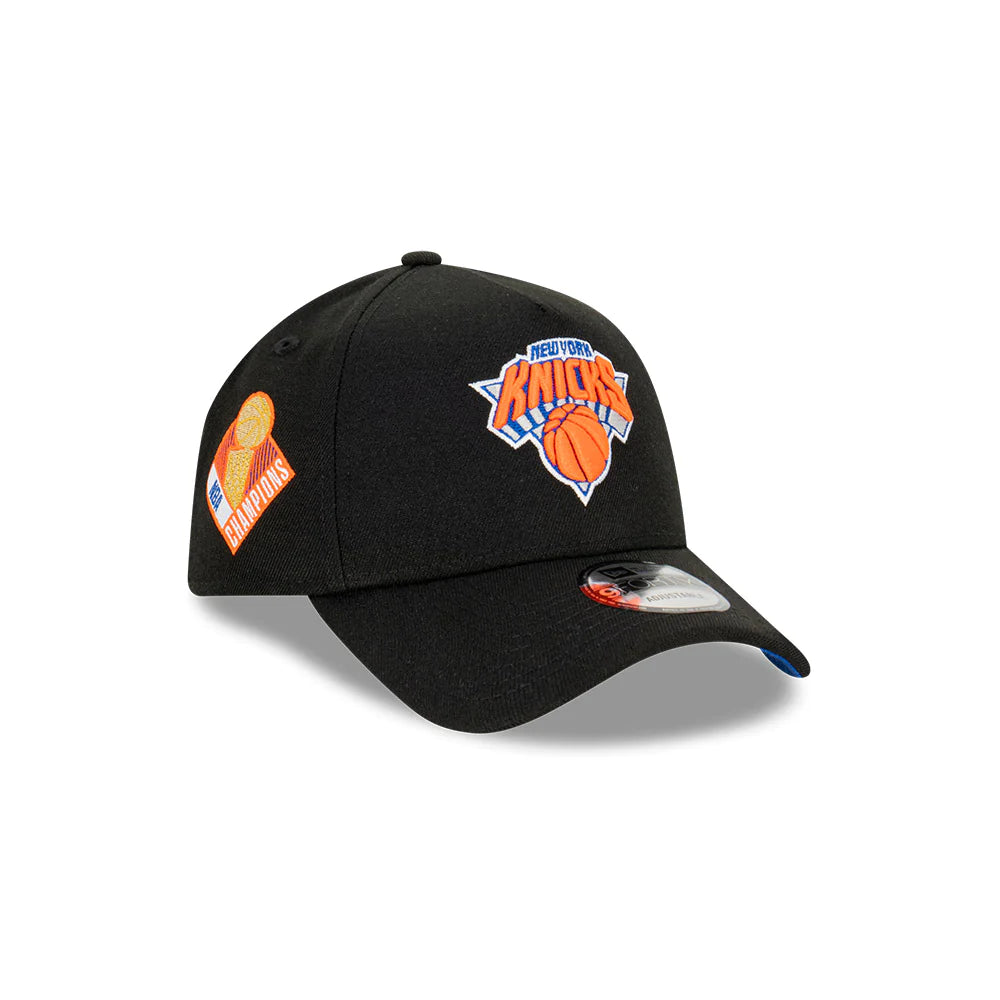 New York Knicks Hat - A-Frame 9Forty NBA Champs Larry O'brien Trophy Snapback Cap - New Era