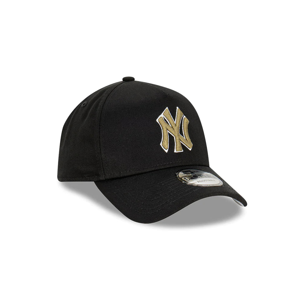 New York Yankees Hat - Black Olive A-Frame 9Forty MLB Snapback - New Era