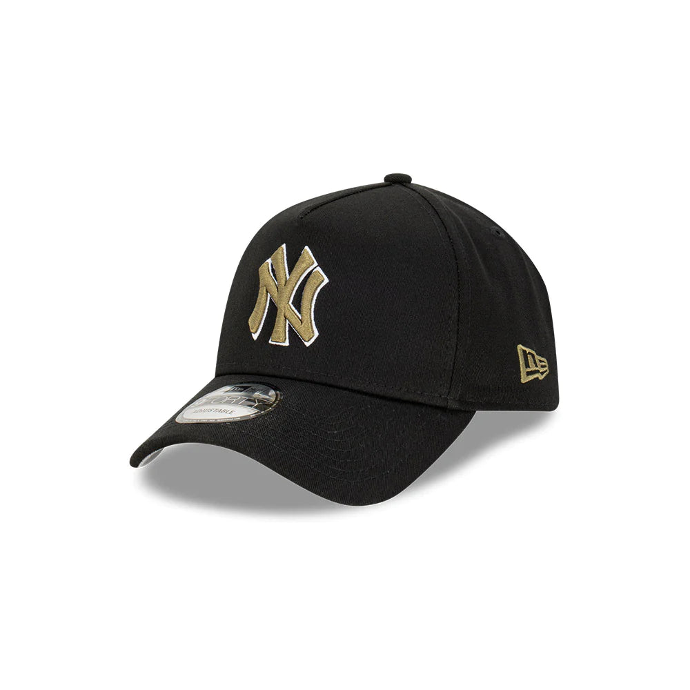 New York Yankees Hat - Black Olive A-Frame 9Forty MLB Snapback - New Era