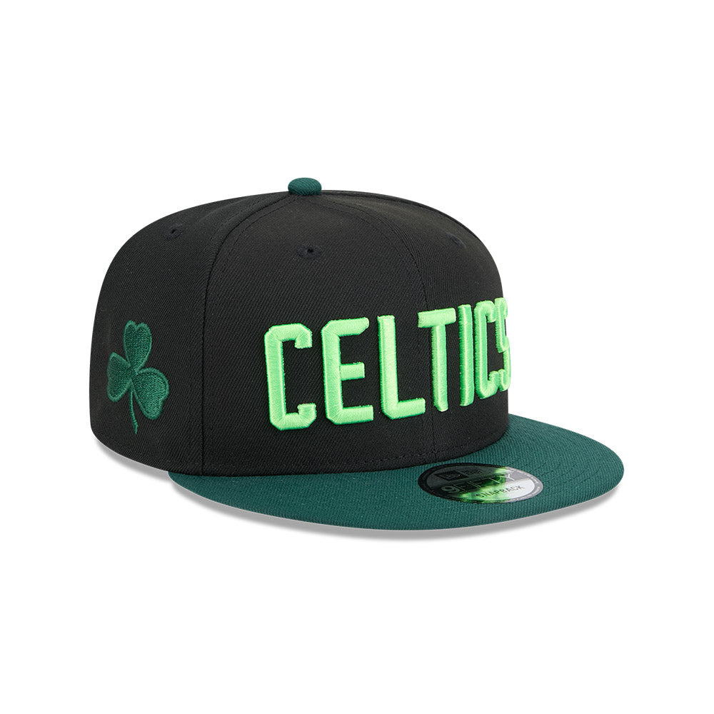 Boston Celtics Hat - NBA 2024-2025 City Edition Black Green 9Fifty Snapback Cap - New Era