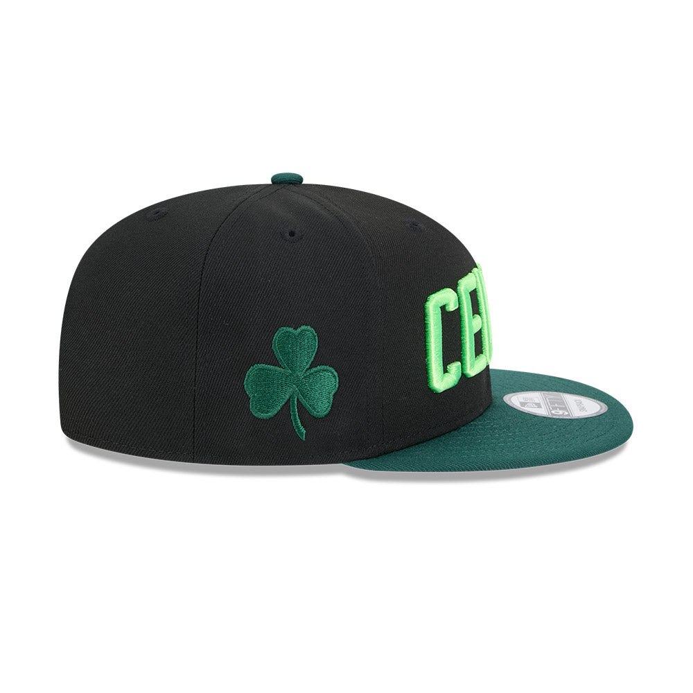 Boston Celtics Hat - NBA 2024-2025 City Edition Black Green 9Fifty Snapback Cap - New Era