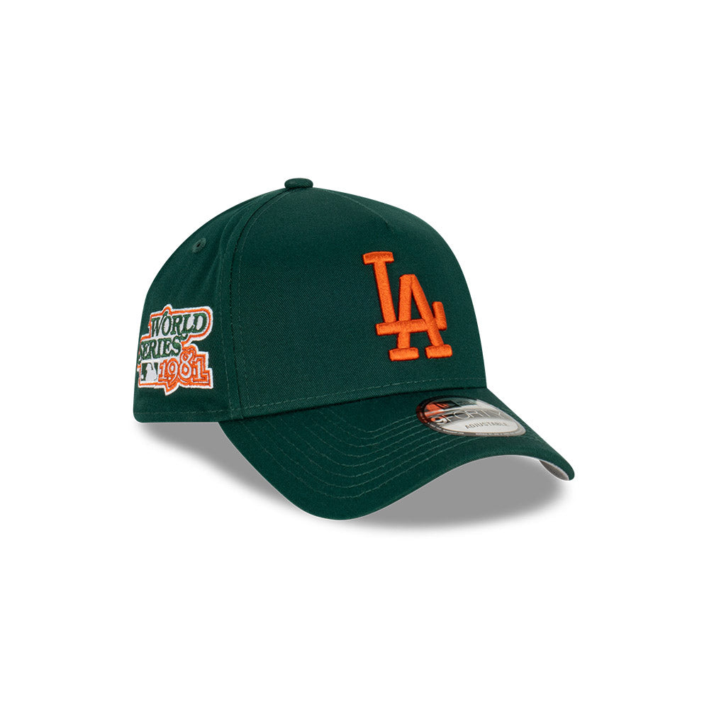 LA Dodgers Hat - Copper Green A-Frame 9Forty MLB World Series Snapback Cap - New Era