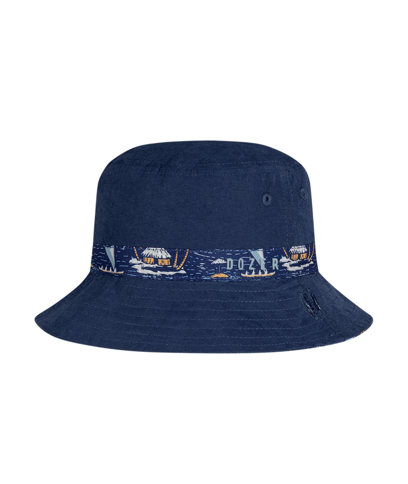 Dozer Baby Boys Bucket Hat - Navy Island Print - Narrabeen