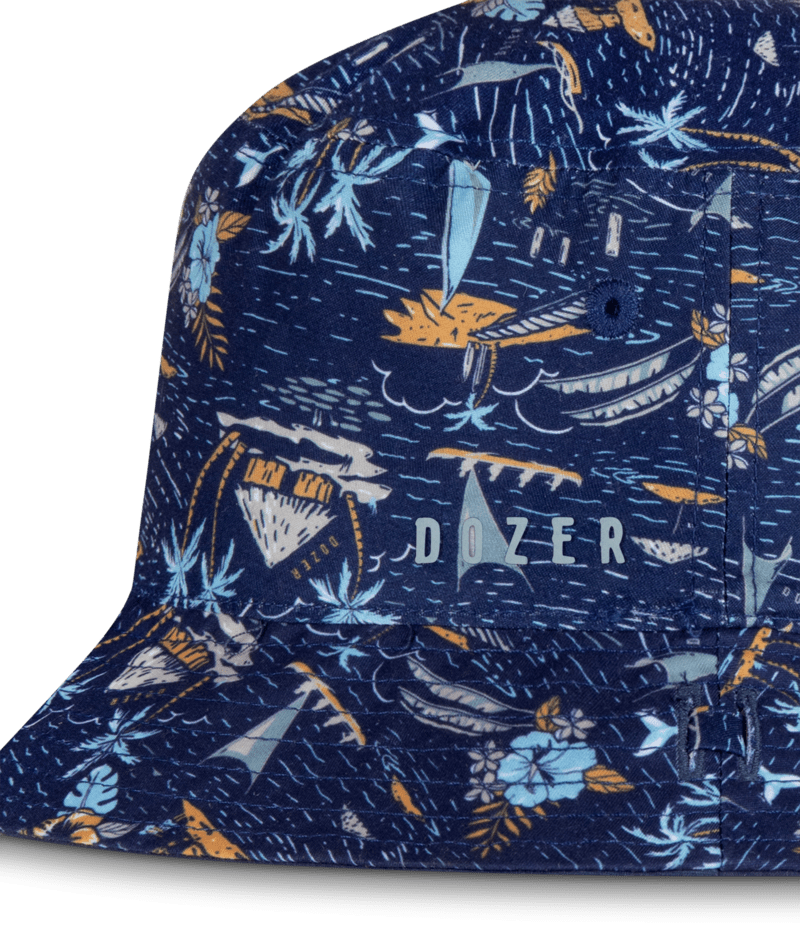 Dozer Baby Boys Bucket Hat - Navy Island Print - Narrabeen