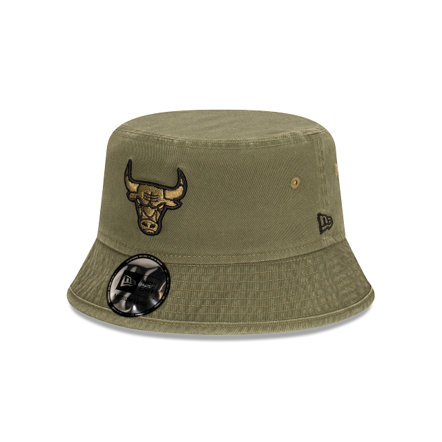 Chicago Bulls Bucket Hat - Washed Olive NBA Bucket - New Era