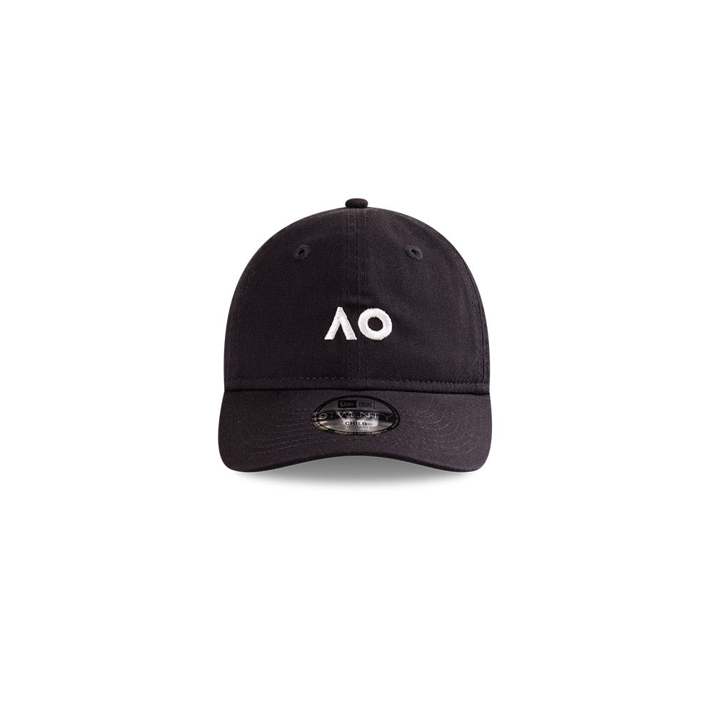 Australian Open Youth Hat - 2025 Core AO Navy 9Twenty Kids Strapback Cap - New Era