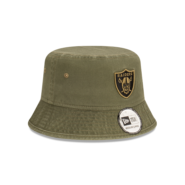 Las Vegas Raiders Bucket Hat - Washed Olive NFL Bucket - New Era