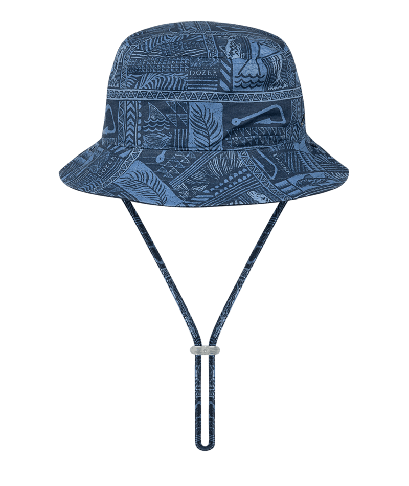 Dozer Boys Bucket Hat Navy Ocean Theme - Aiden Reversible Bucket - 50+ UPF protection
