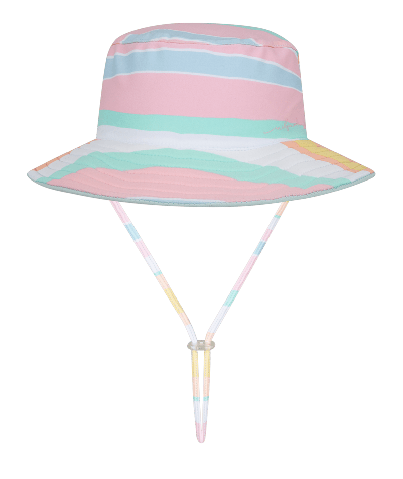 Millymook Girls Bucket Hat - Kids Multi Colour Floppy Swim Bucket Hat - Tippy - Reversible with 50+ UPF protection