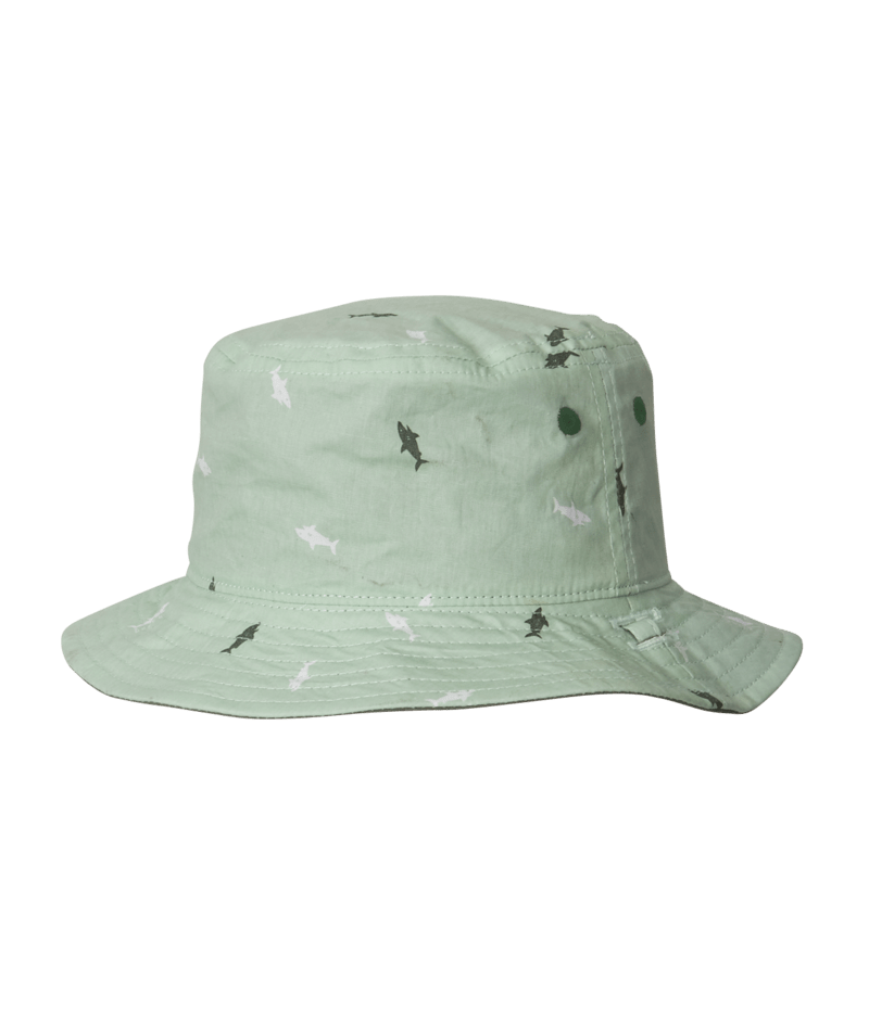 Dozer Baby Boys Bucket Hat - Sage Shark Print - Deep Sea