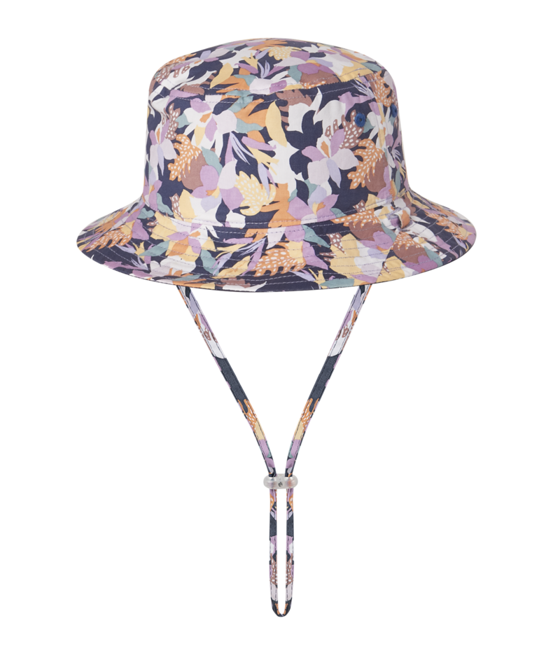 Millymook Girls Bucket Hat - Multi Colour Floral Print- Bianca - Reversible with 50+ UPF protection