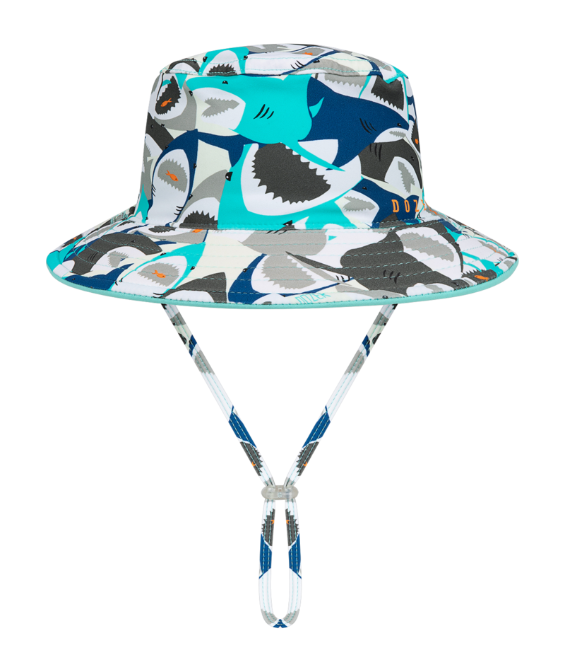 Dozer Baby Boys Swim Bucket Hat - Multi Chomp - Reversible With 50+ UPF Protection 