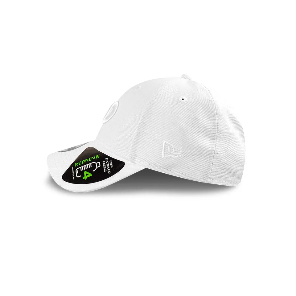 Australian Open Hat - 2025 Core Tonal Repreve AO White Tennis 9Forty Strapback Cap - New Era