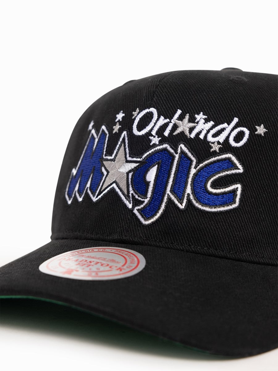 Orlando Magic Hat - Wordmark Black NBA Snapback Cap - Mitchell & Ness