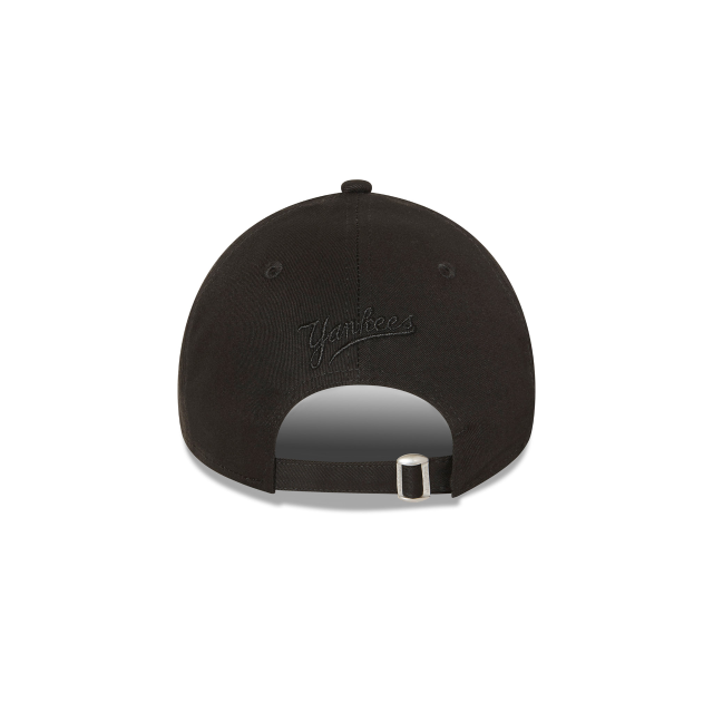 New York Yankees Hat - Black on Black MLB 9Forty Strapback Cap - New Era