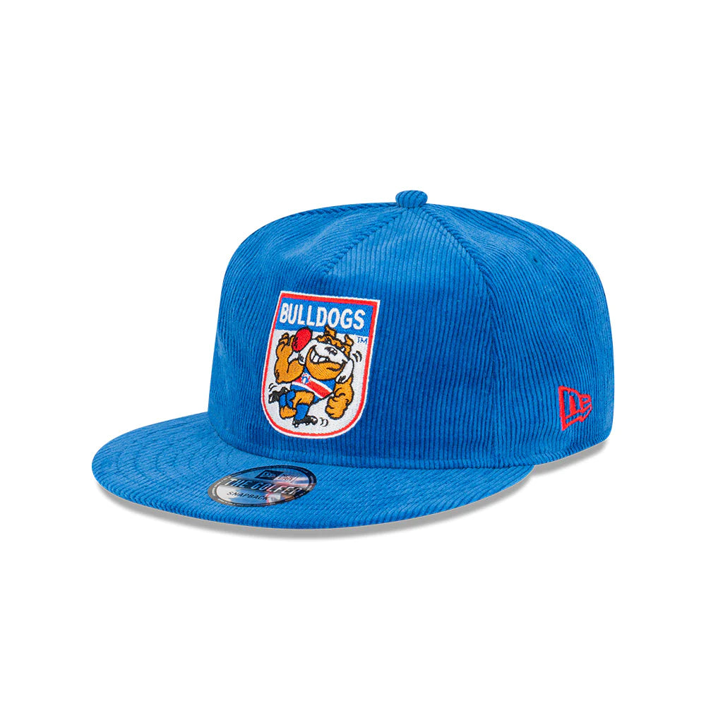 Western Bulldogs Hat - 2023 AFL Mascot Blue Corduroy The Golfer Snapback Cap - New Era