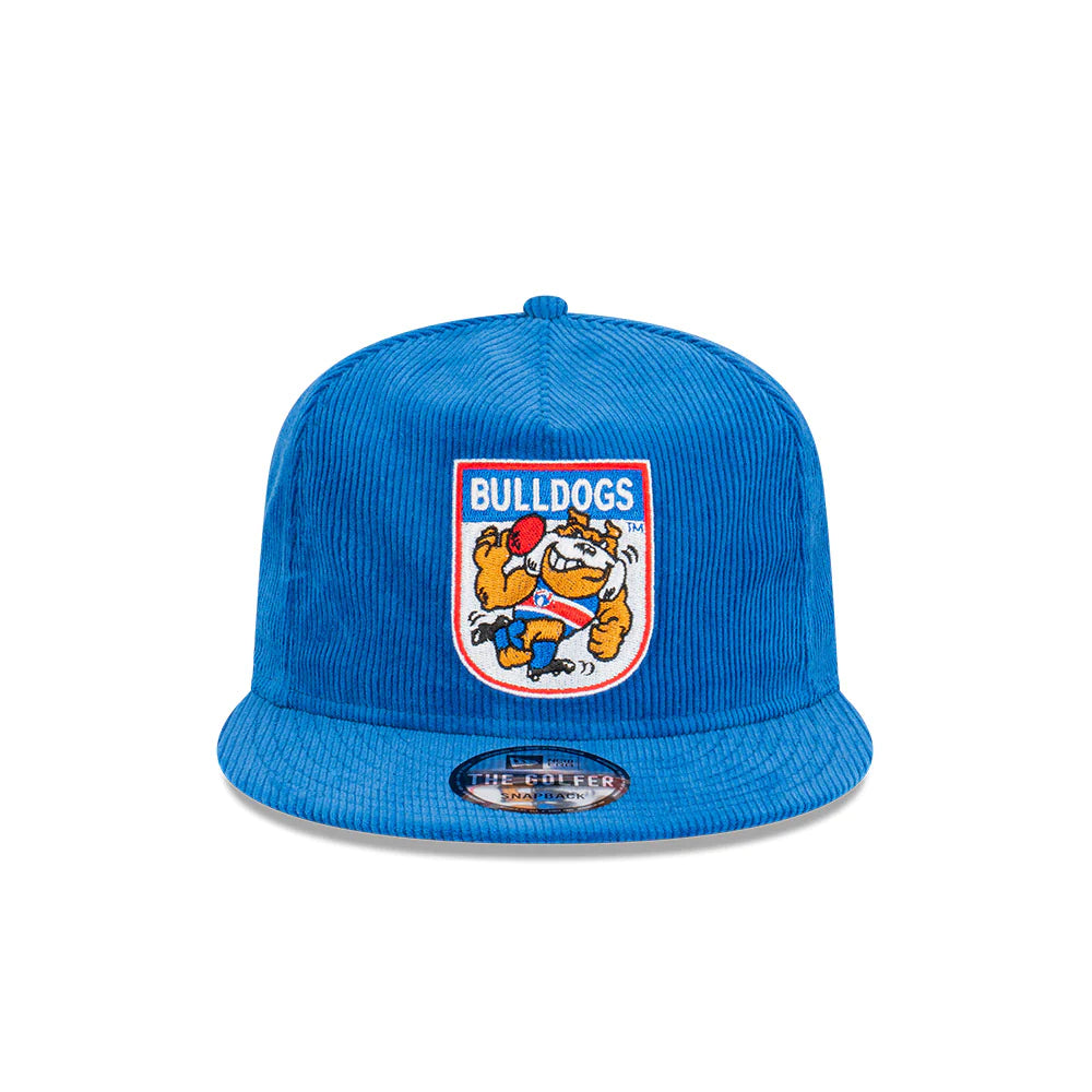 Western Bulldogs Hat - 2023 AFL Mascot Blue Corduroy The Golfer Snapback Cap - New Era