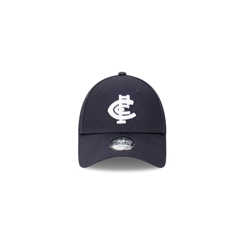 Carlton Blues Youth Hat - AFL 2024 Official Team Colour 9Forty Kids Strapback Cap - New Era