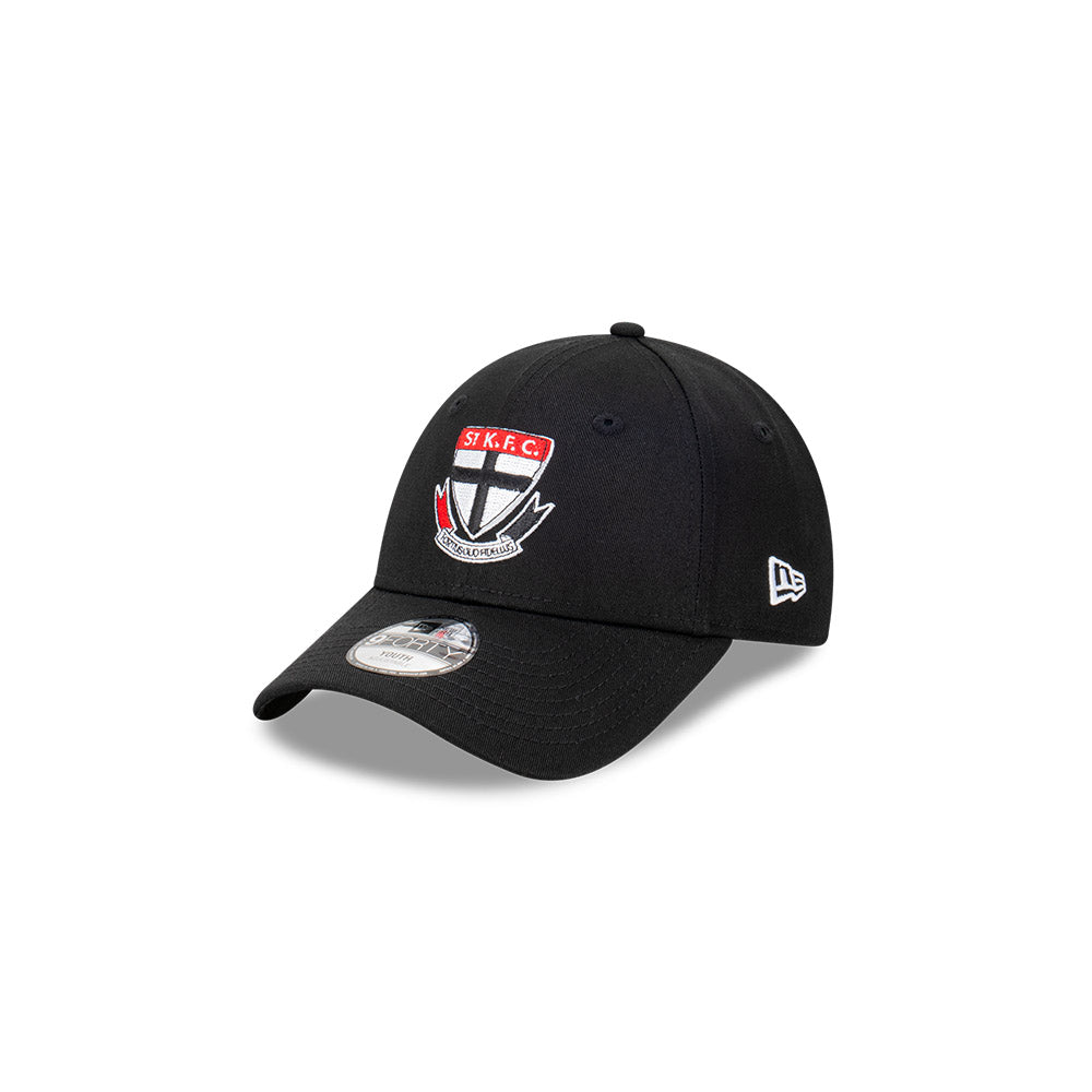 St Kilda Saints Youth Hat - AFL 2024 Official Team Colour 9Forty Kids Strapback Cap - New Era