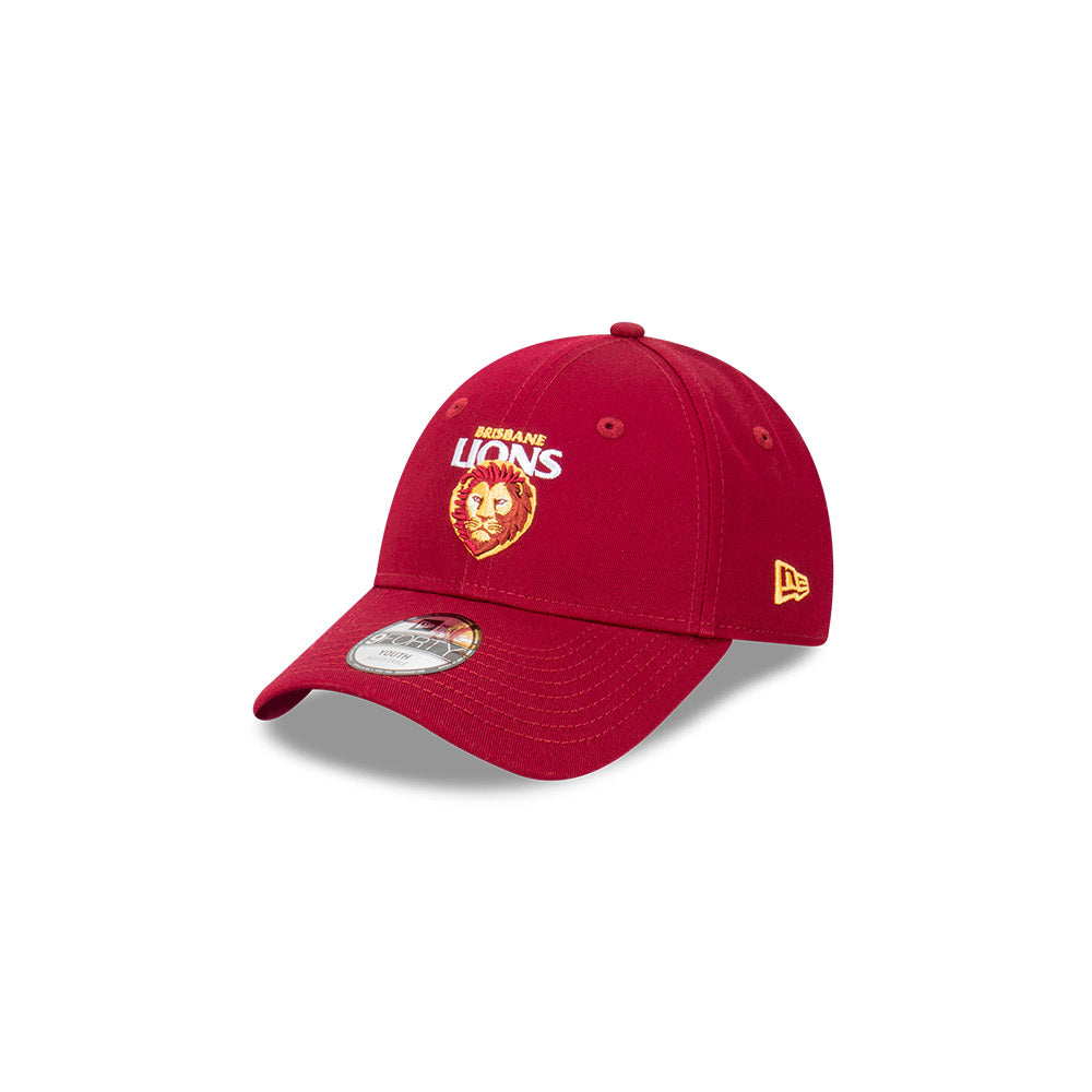 Brisbane Lions Youth Hat - AFL 2024 Official Team Colour 9Forty Kids Strapback Cap - New Era