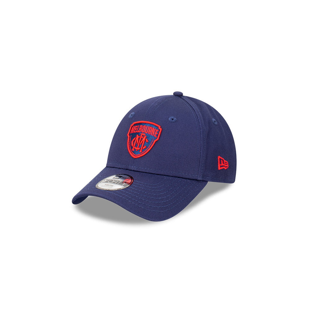Melbourne Demons Kids Hat - AFL 2024 Official Team Colour Navy Blue 9Forty Kids Strapback Cap - New Era - Youth - Child - Toddler