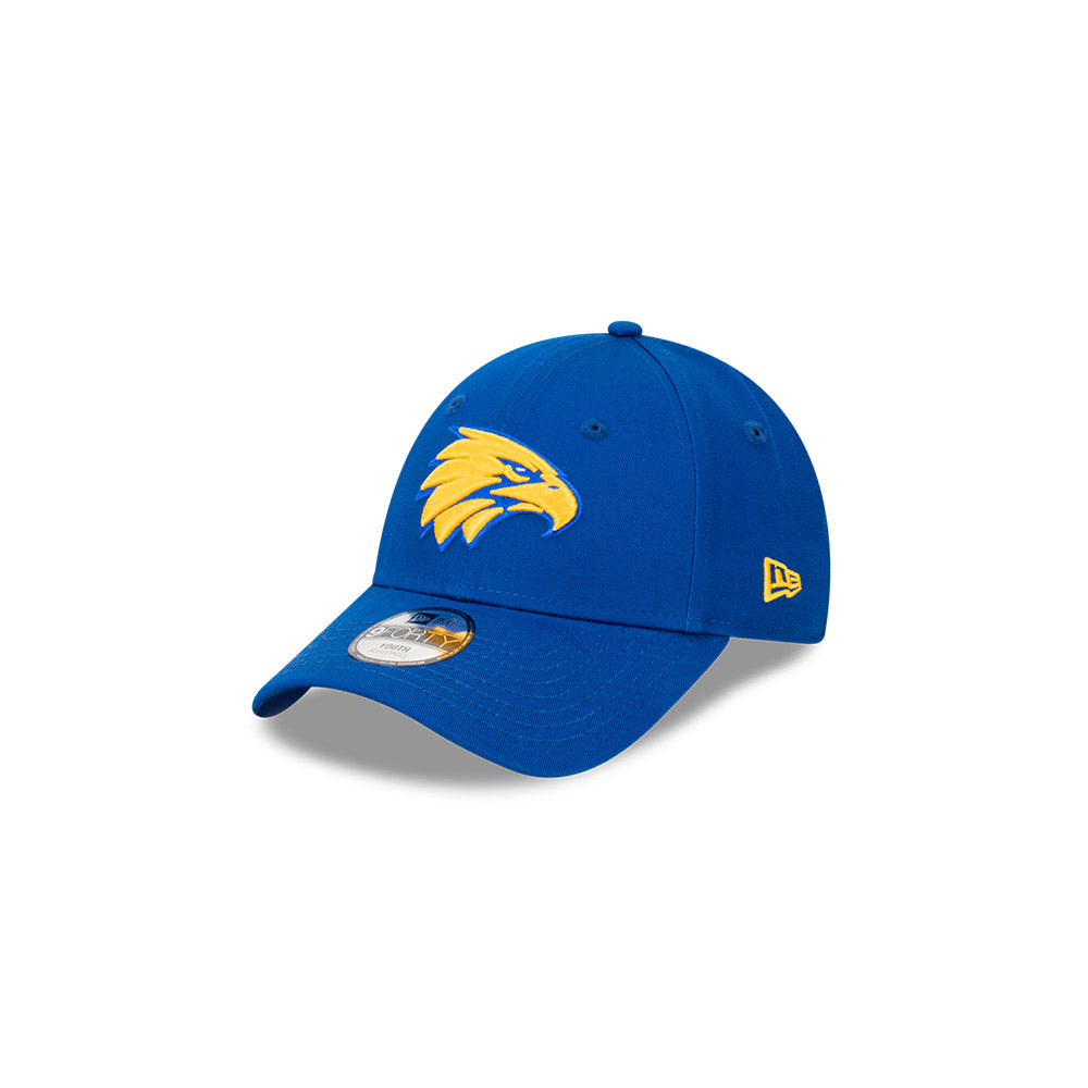 West Coast Eagles Kids Hat - AFL 2024 Official Team Colour Blue 9Forty Kids Strapback Cap - New Era - Youth - Child - Toddler