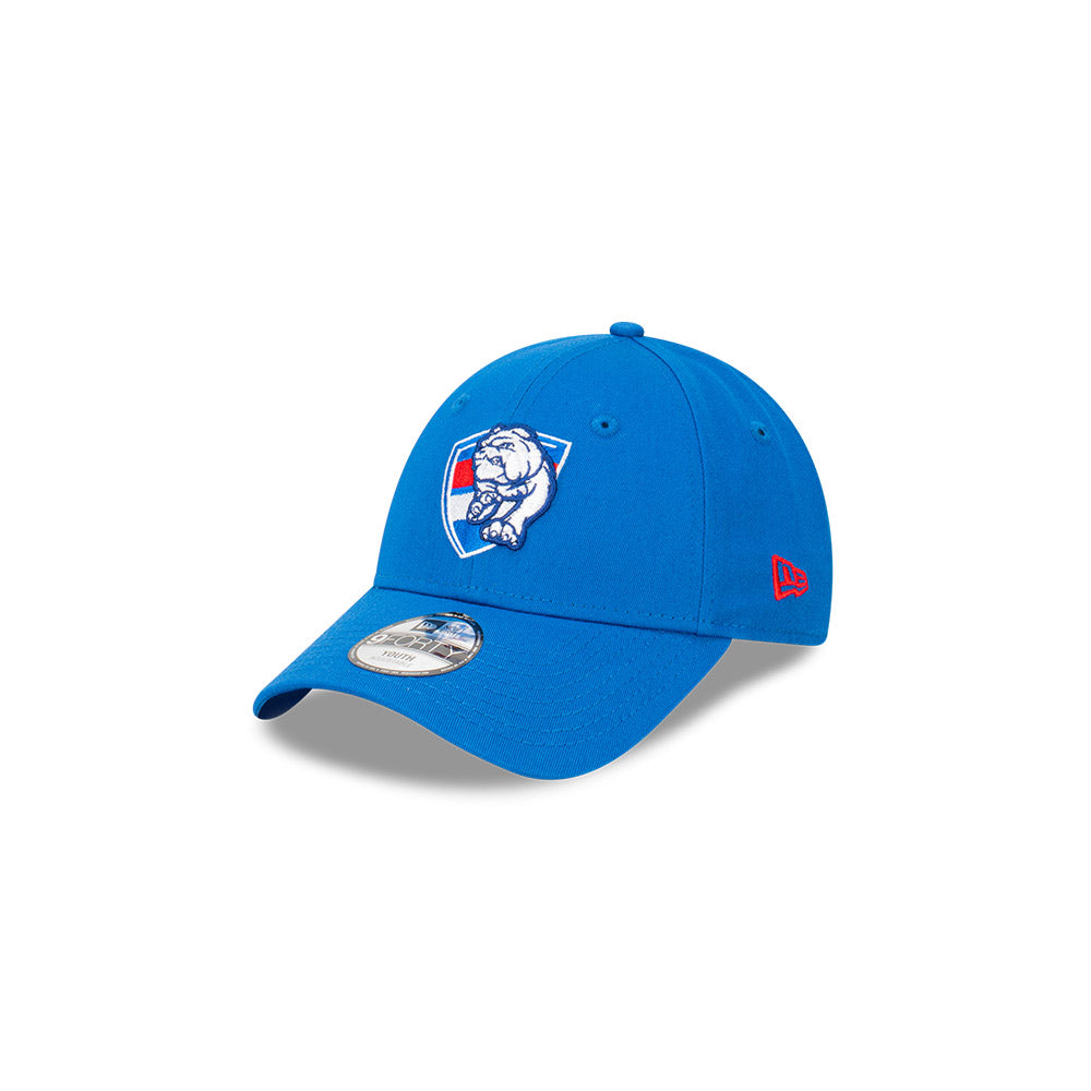 Western Bulldogs Youth Hat - AFL 2024 Official Team Colour 9Forty Kids Strapback Cap - New Era