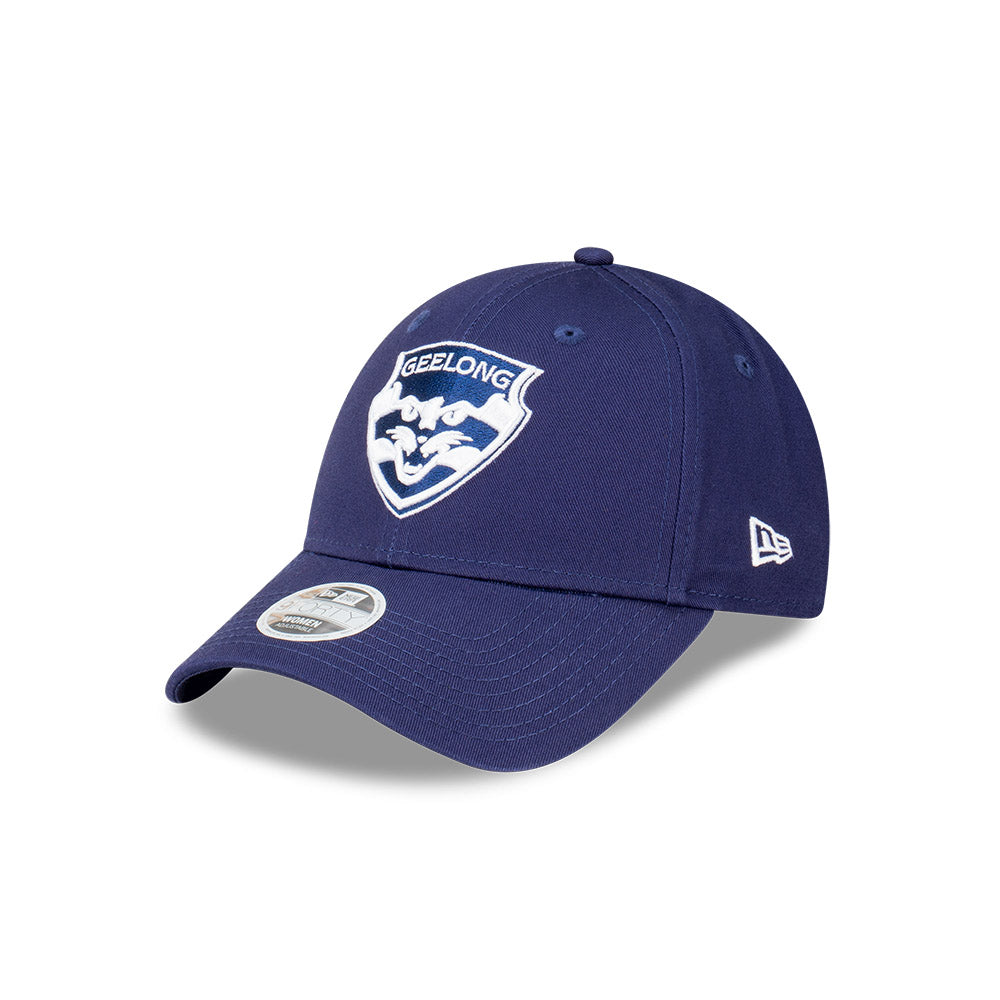 Geelong Cats Women's Cap - AFL 2024 Official Team Colour 9Forty Strapback Hat - New Era