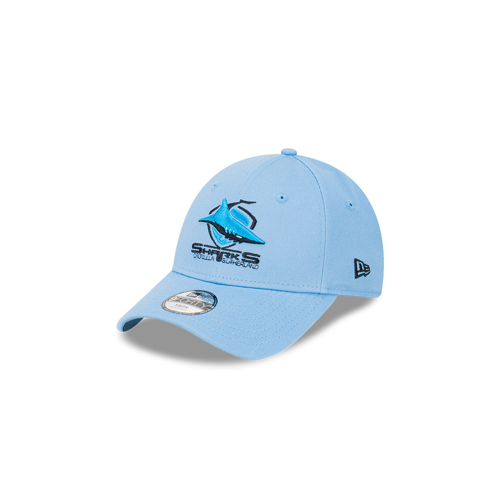 Cronulla-Sutherland Sharks Youth Hat - NRL 2024 Official Team Colour 9Forty Kids Strapback Cap - New Era