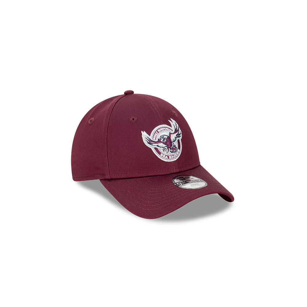 Manly Warringah Sea Eagles Youth Hat - NRL 2024 Official Team Colour 9Forty Kids Strapback Cap - New Era