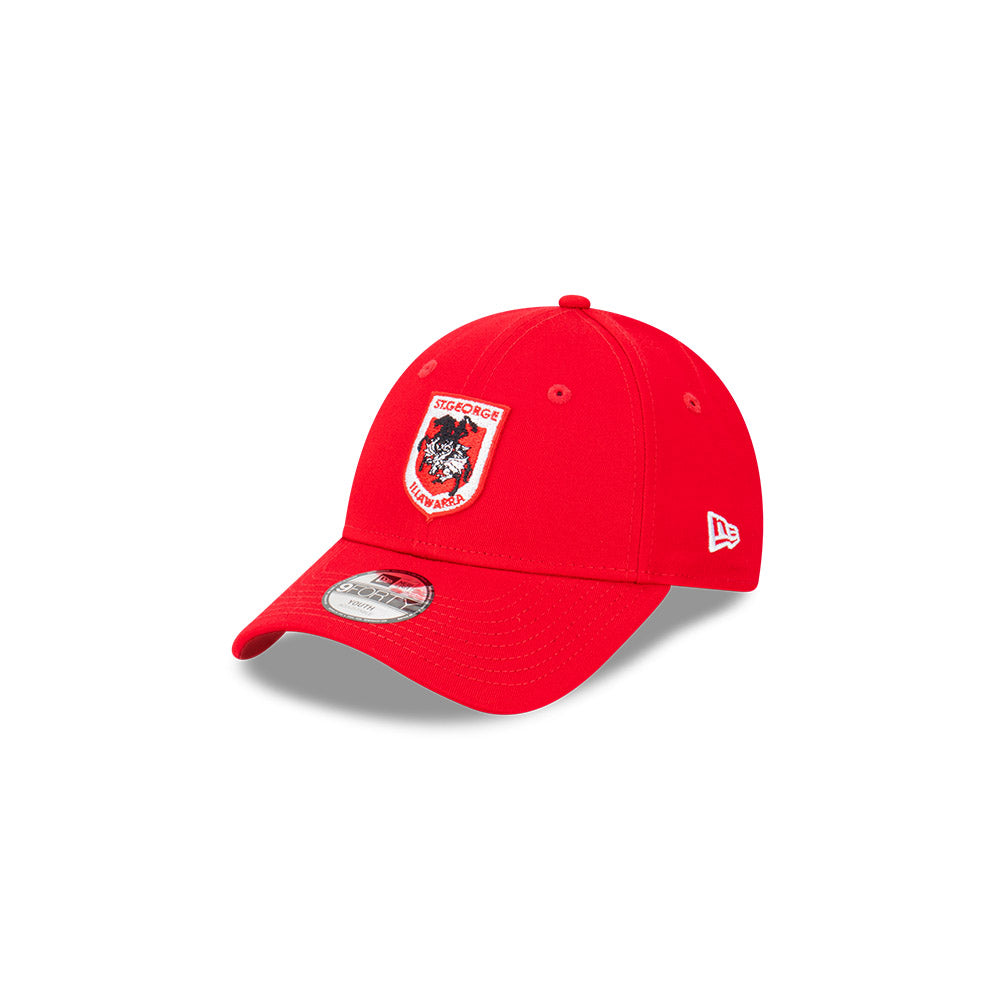 St George Illawarra Dragons Youth Hat - NRL 2024 Official Team Colour 9Forty Kids Strapback Cap - New Era